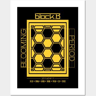 Block B - Blooming Period v2 - Gold Posters and Art